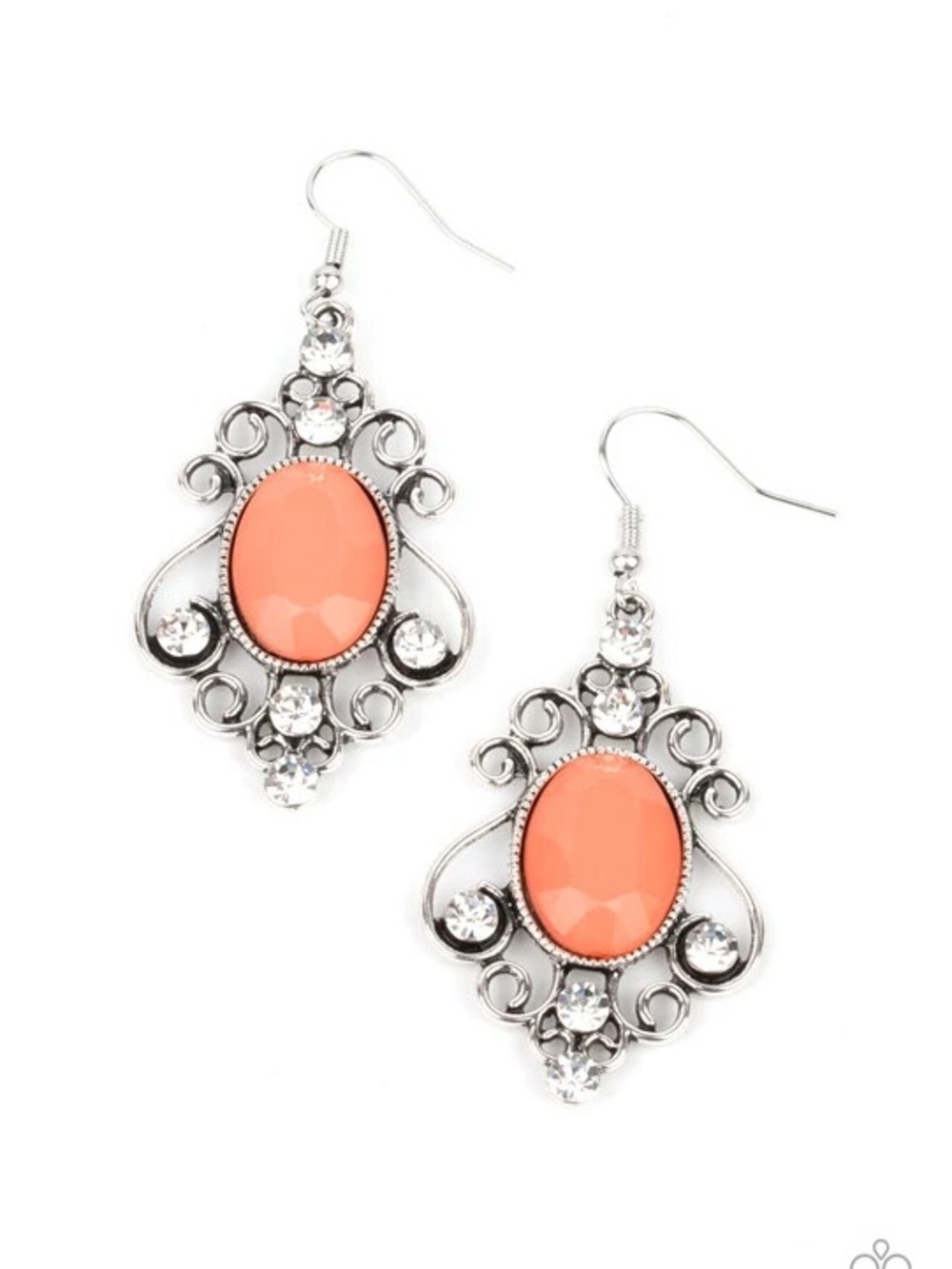paparazzi Coral Teardrop Filigree Earrings in Peach - Picture 4 of 4